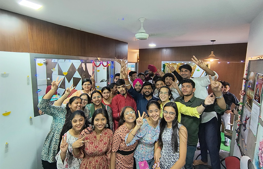 Oxford School of Accounting students celebrating Diwali with joy and group activities