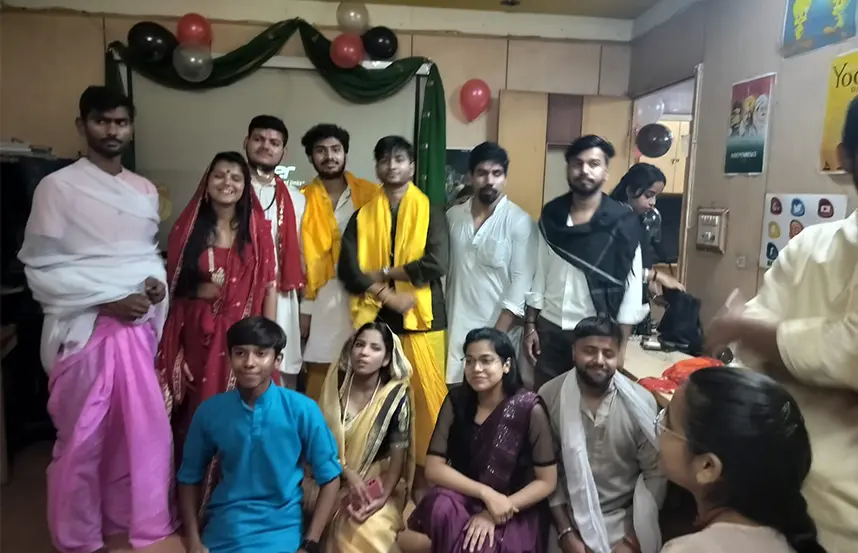 Students celebrate with fun games and team activities post class