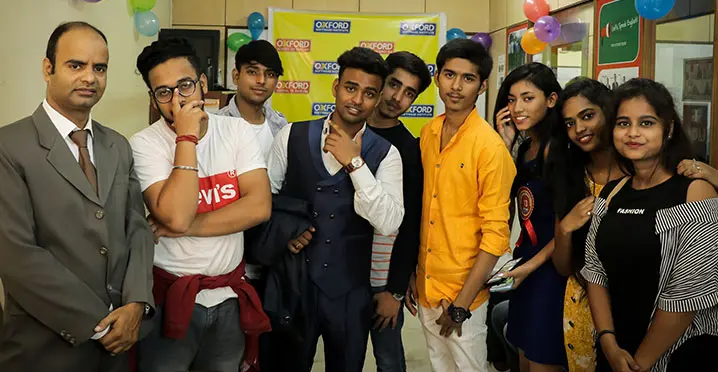 Students posing confidently during institute event