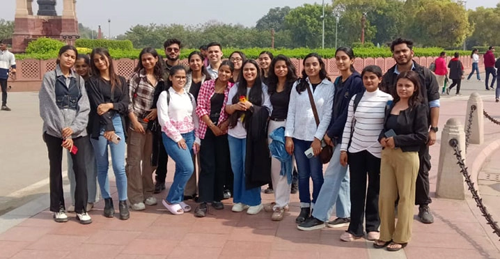 Students enjoying an educational trip at an outdoor location